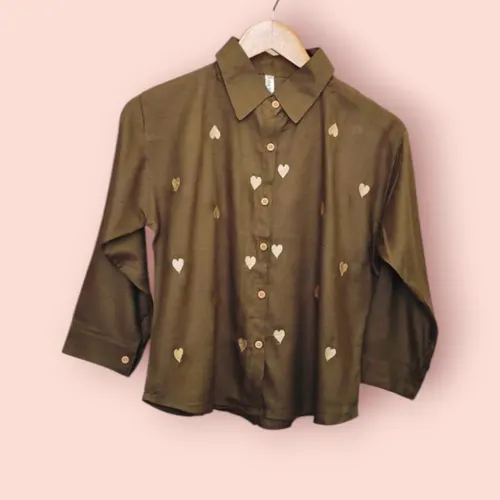ColorPlay Cotton Shirts: Solid Staples & Heart Embroidery Collection